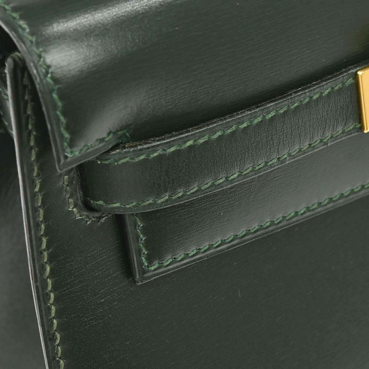 Hermès Vert Fonce Box Calf Mini Kelly 20 2way Sellier Handbag