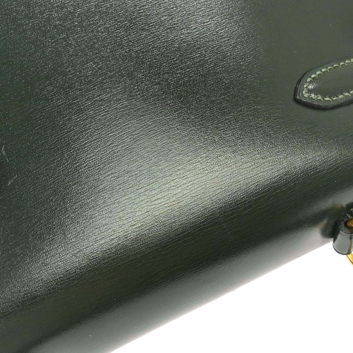 Hermès Vert Fonce Box Calf Mini Kelly 20 2way Sellier Handbag
