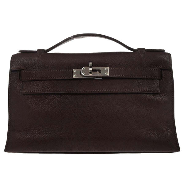 Hermès Havane Evergrain Kelly Pochette Handbag