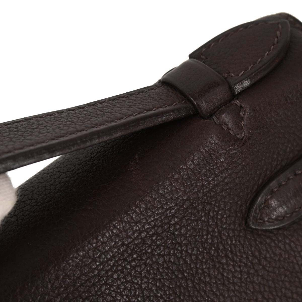 Hermès Havane Evergrain Kelly Pochette Handbag