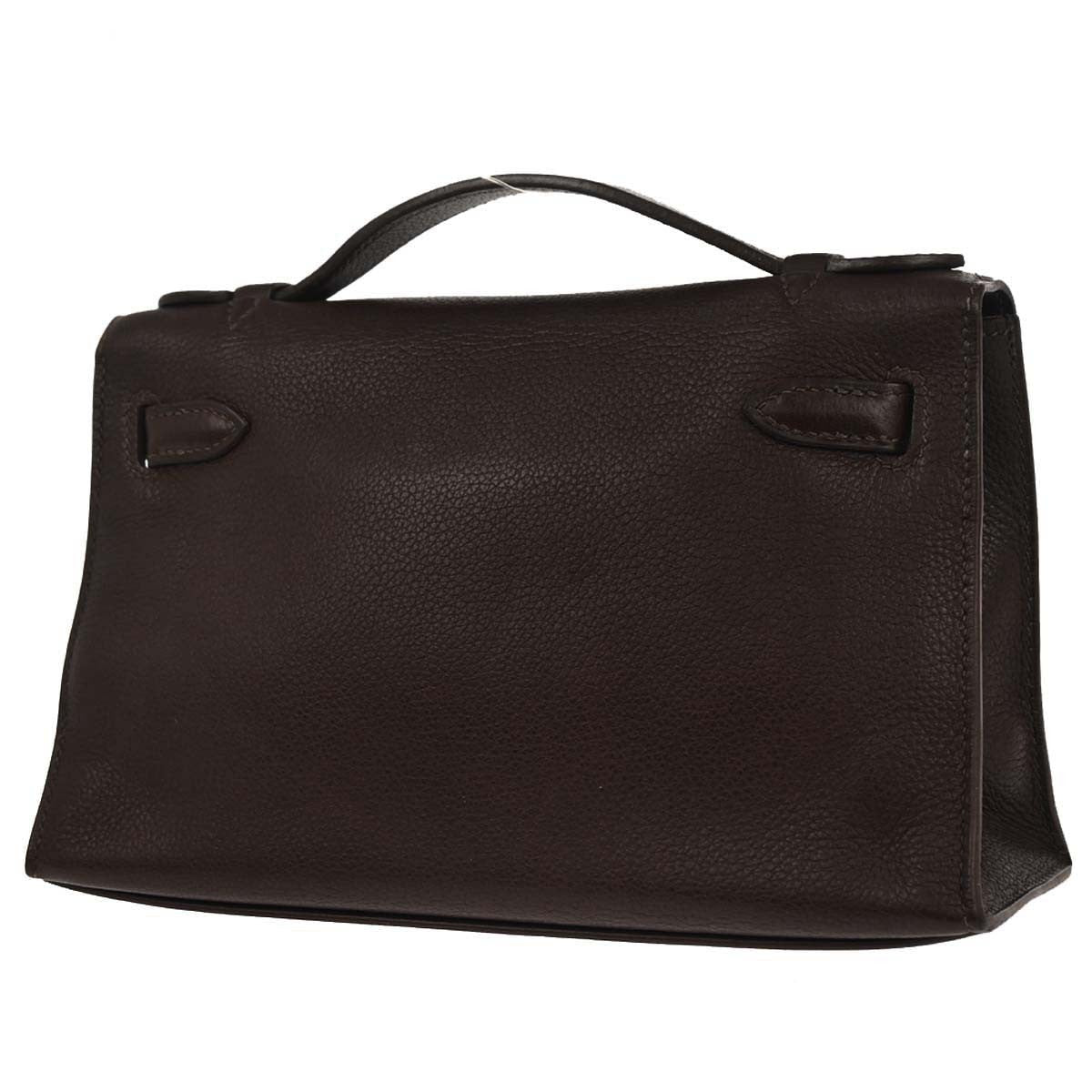 Hermès Havane Evergrain Kelly Pochette Handbag