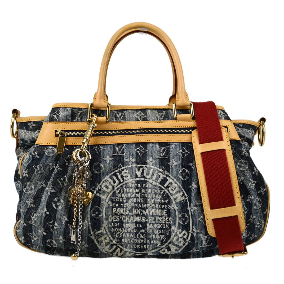 Louis Vuitton Blue Monogram Denim Cabas Raye GM 2way Tote