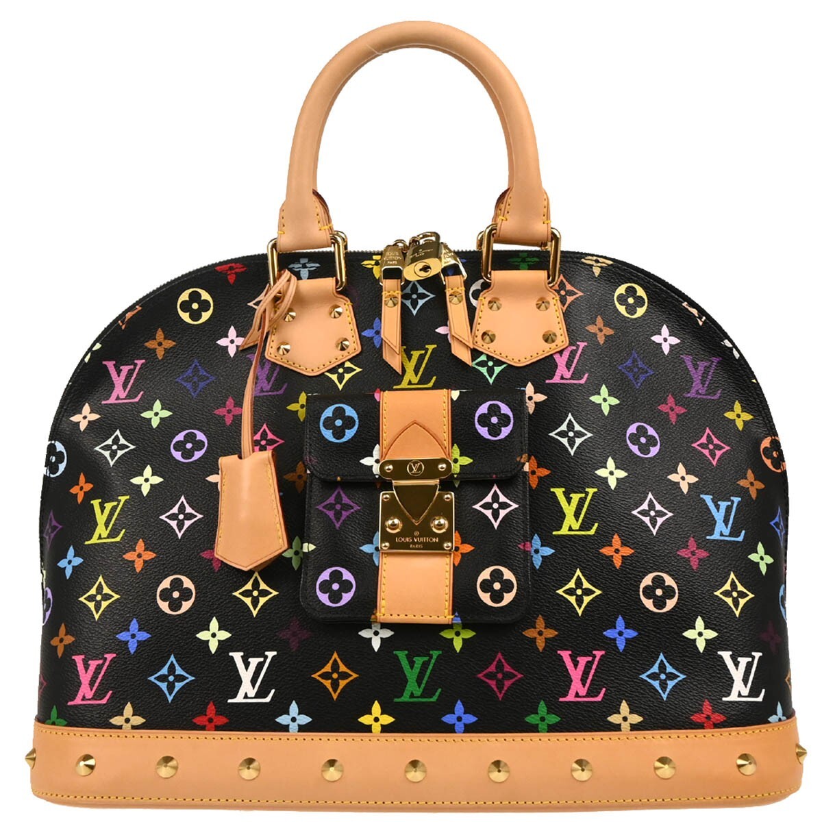 Louis Vuitton Black Monogram Multicolor Alma GM Handbag