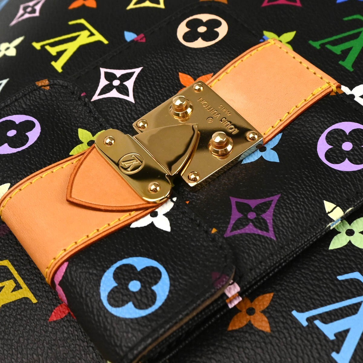Louis Vuitton Black Monogram Multicolor Alma GM Handbag