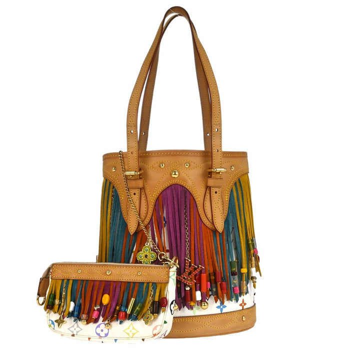 Louis Vuitton Monogram Multicolor Bucket Fringe Tote Bag