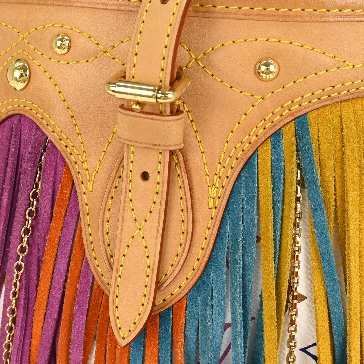 Louis Vuitton Monogram Multicolor Bucket Fringe Tote Bag