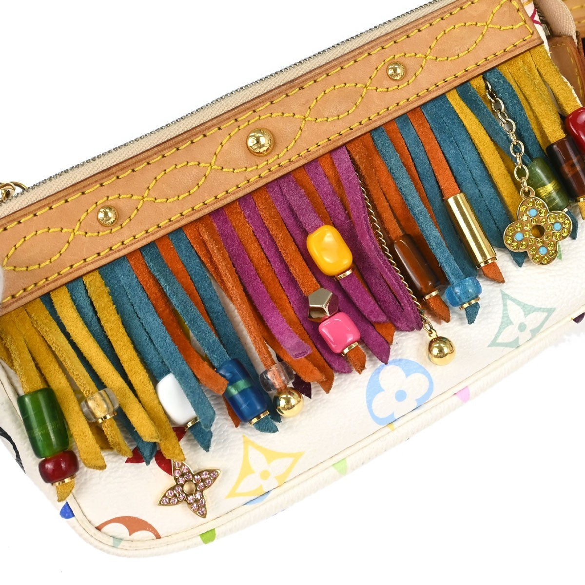 Louis Vuitton Monogram Multicolor Bucket Fringe Tote Bag