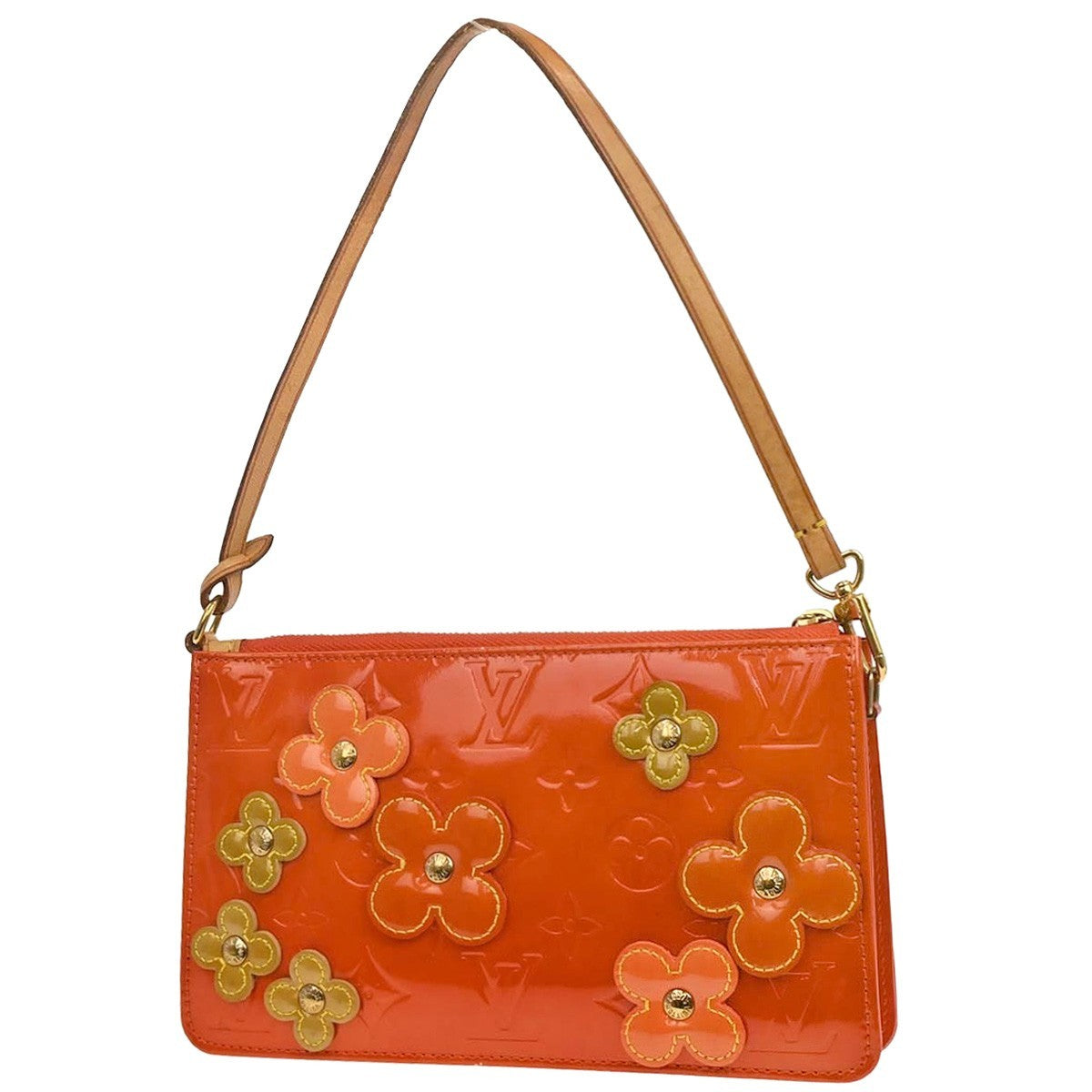 Louis Vuitton Orange Vernis Flower Lexington Handbag