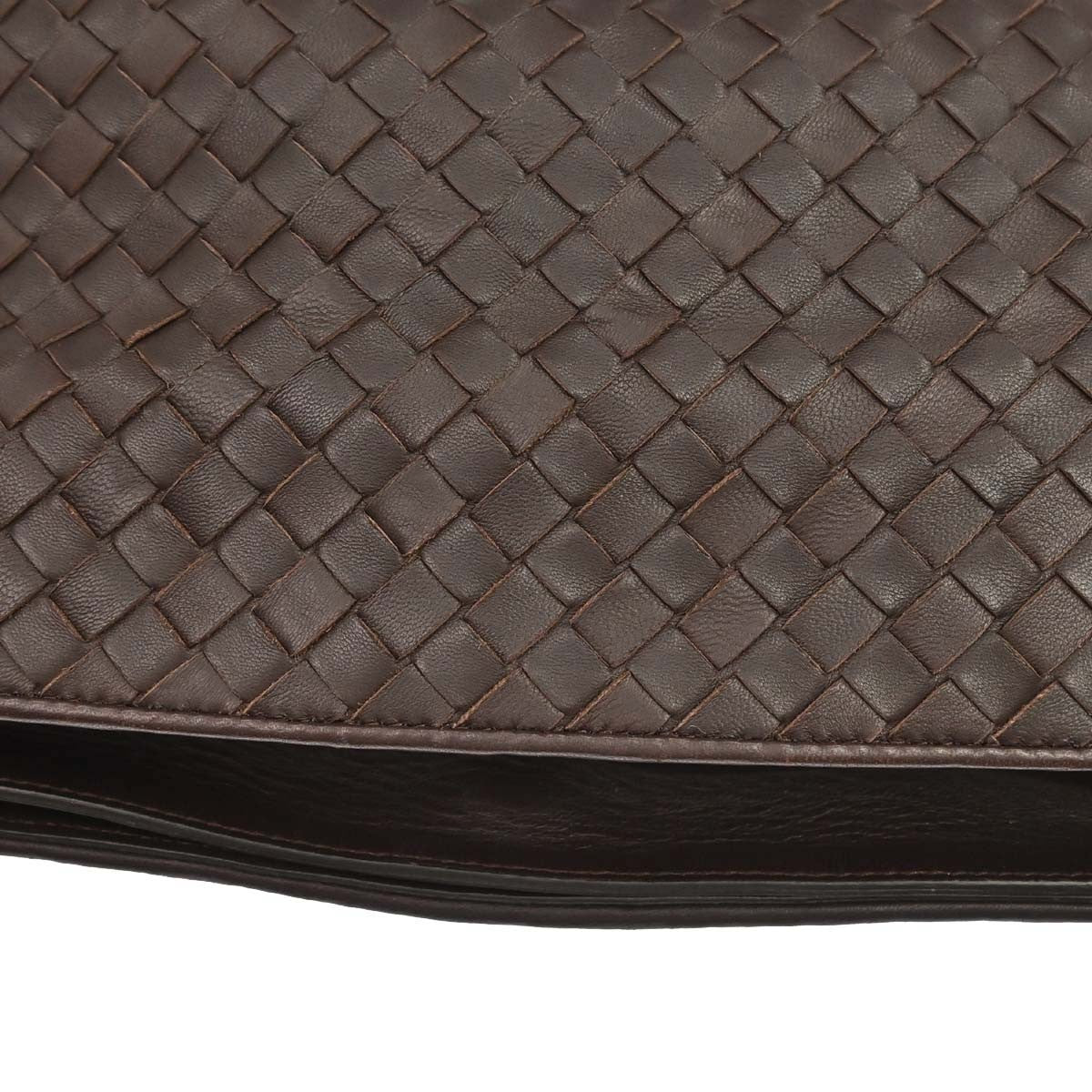 Bottega Veneta Brown Lambskin Intrecciato Shoulder Bag