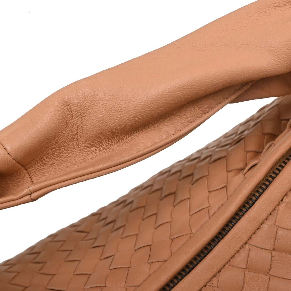 Bottega Veneta Pink Beige Lambskin Intrecciato Hobo Handbag