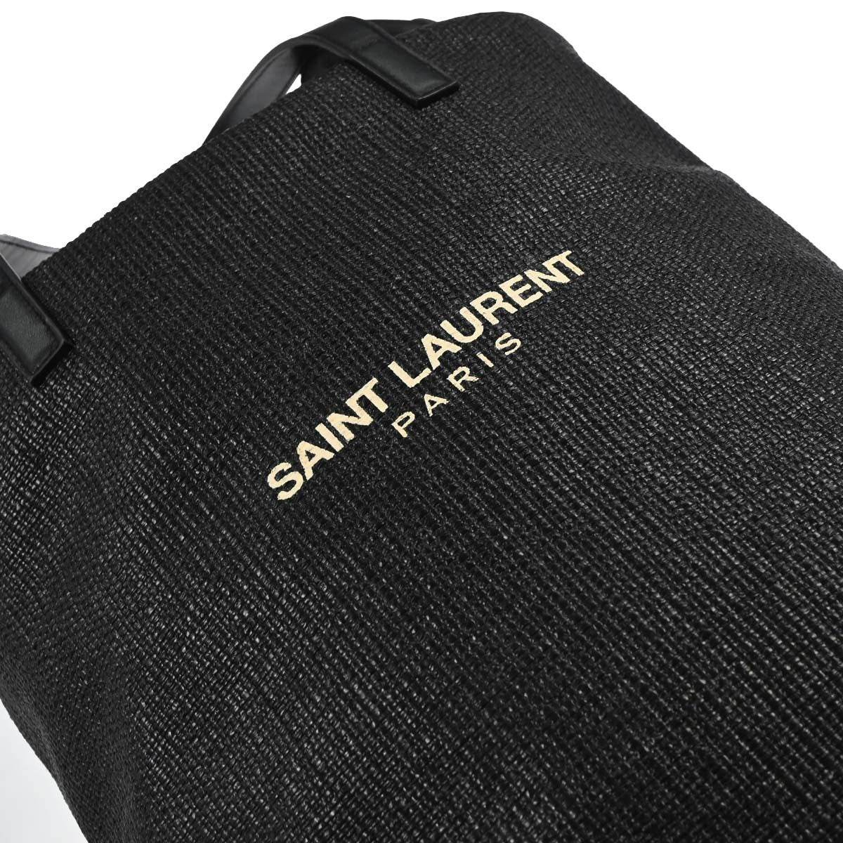 Saint Laurent Black Calfskin Teddy Drawstring Tote Handbag