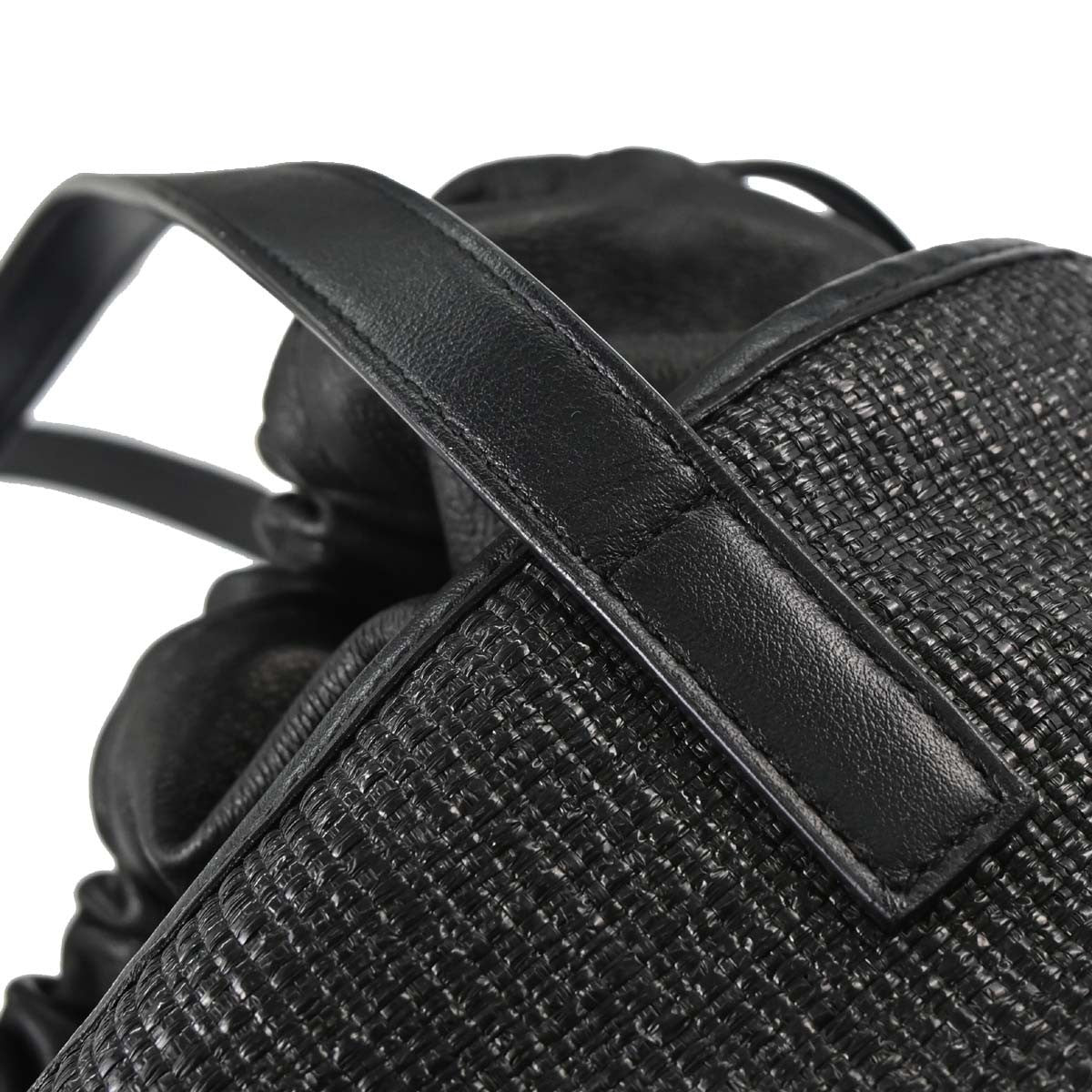 Saint Laurent Black Calfskin Teddy Drawstring Tote Handbag
