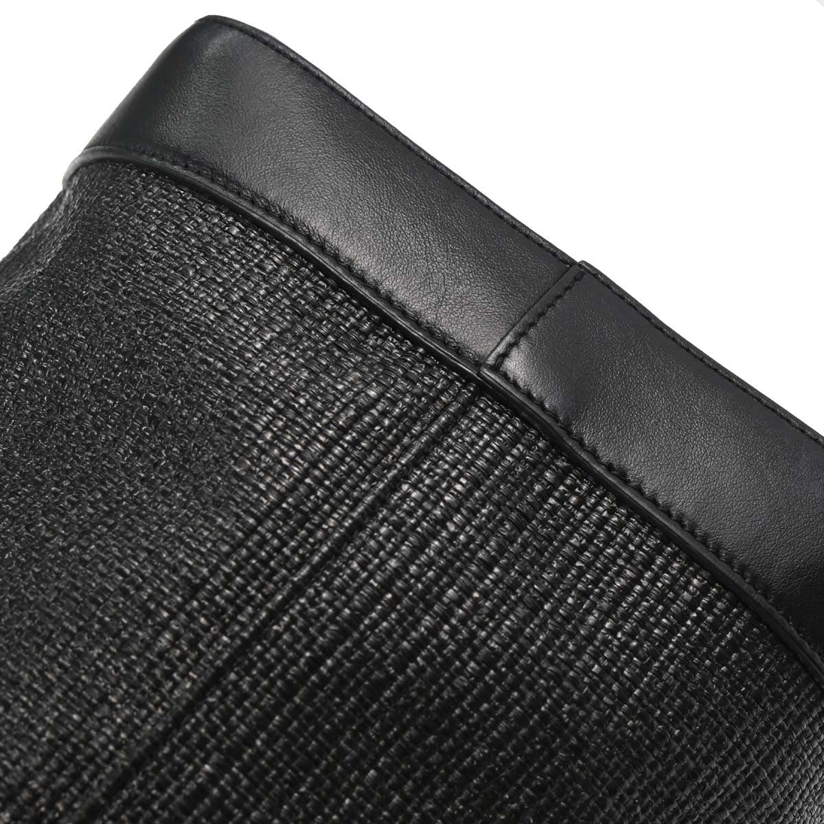 Saint Laurent Black Calfskin Teddy Drawstring Tote Handbag