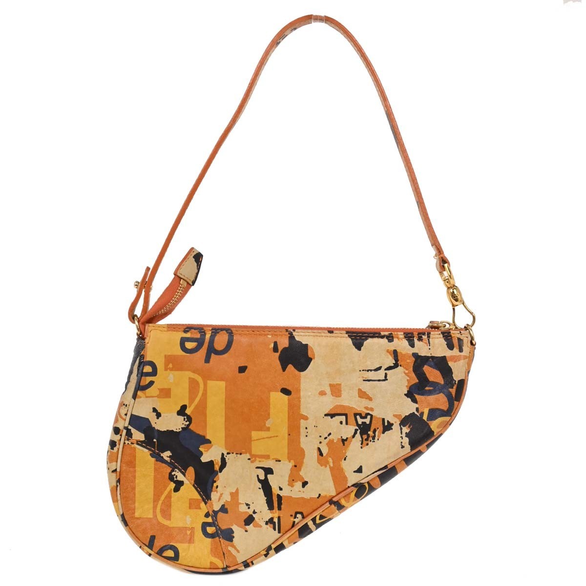 Christian Dior Orange Saddle Handbag