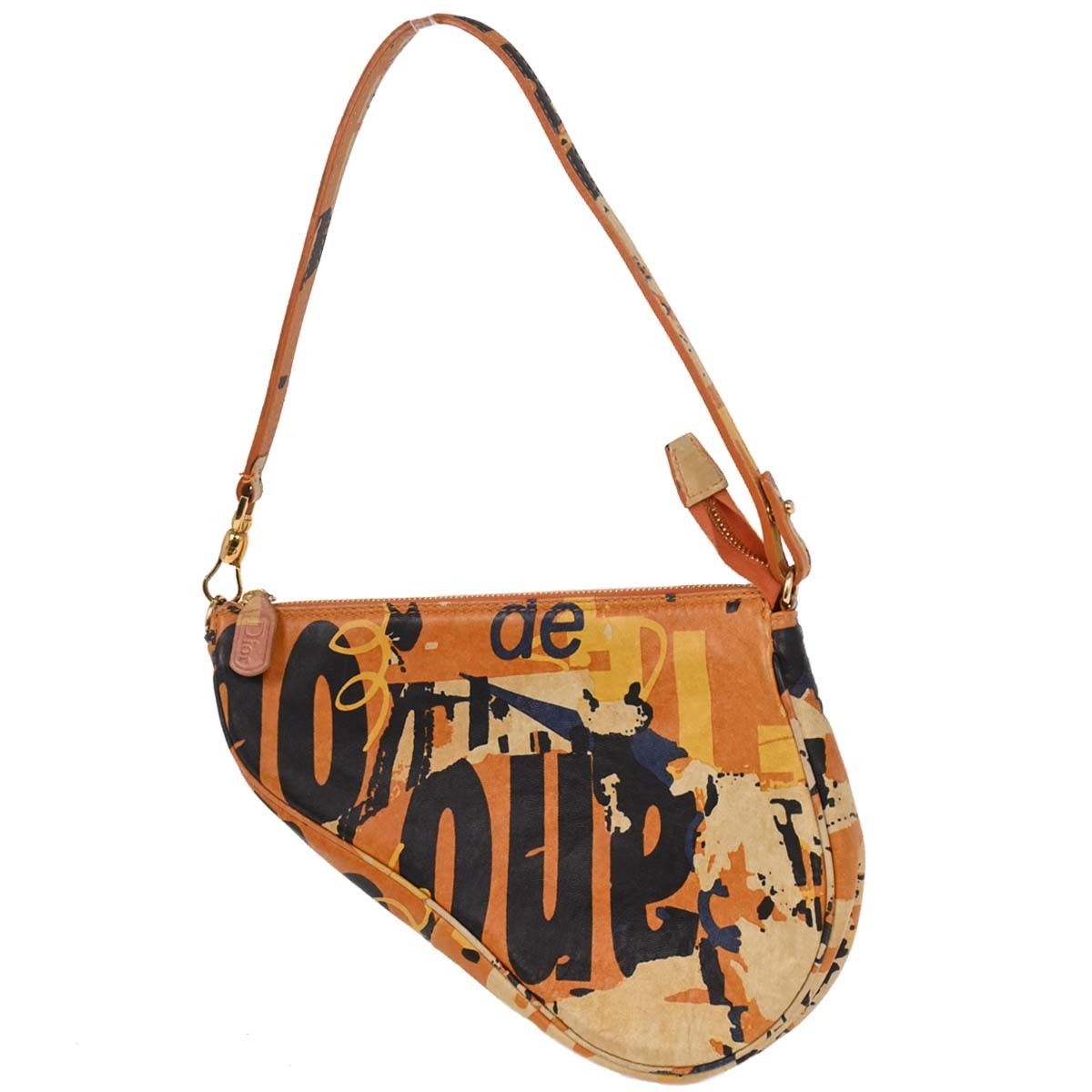 Christian Dior Orange Saddle Handbag