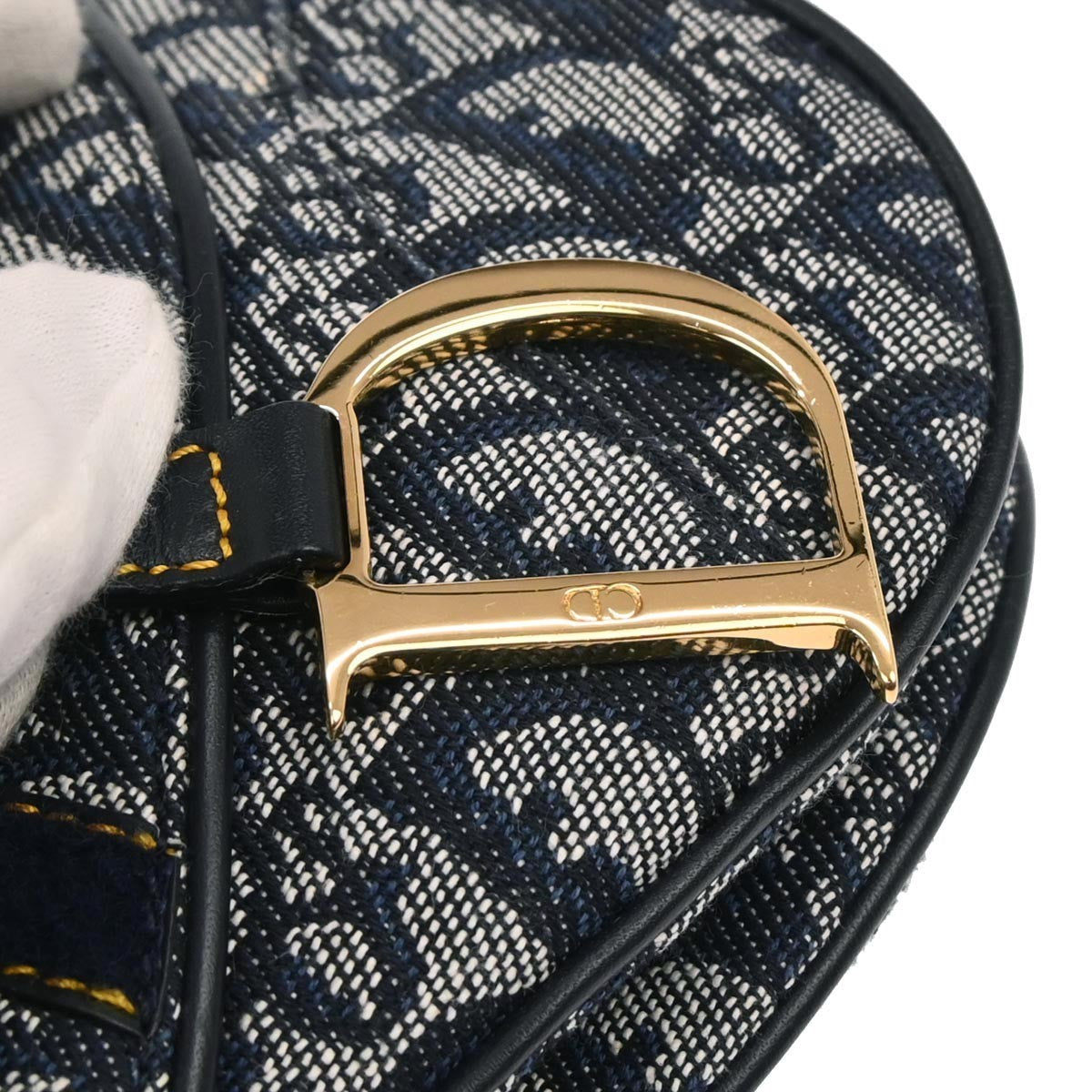 Christian Dior Navy Trotter Double Saddle Handbag