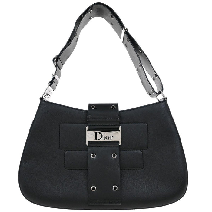 Christian Dior Black Leather Street Chic Columbus Shoulder Bag