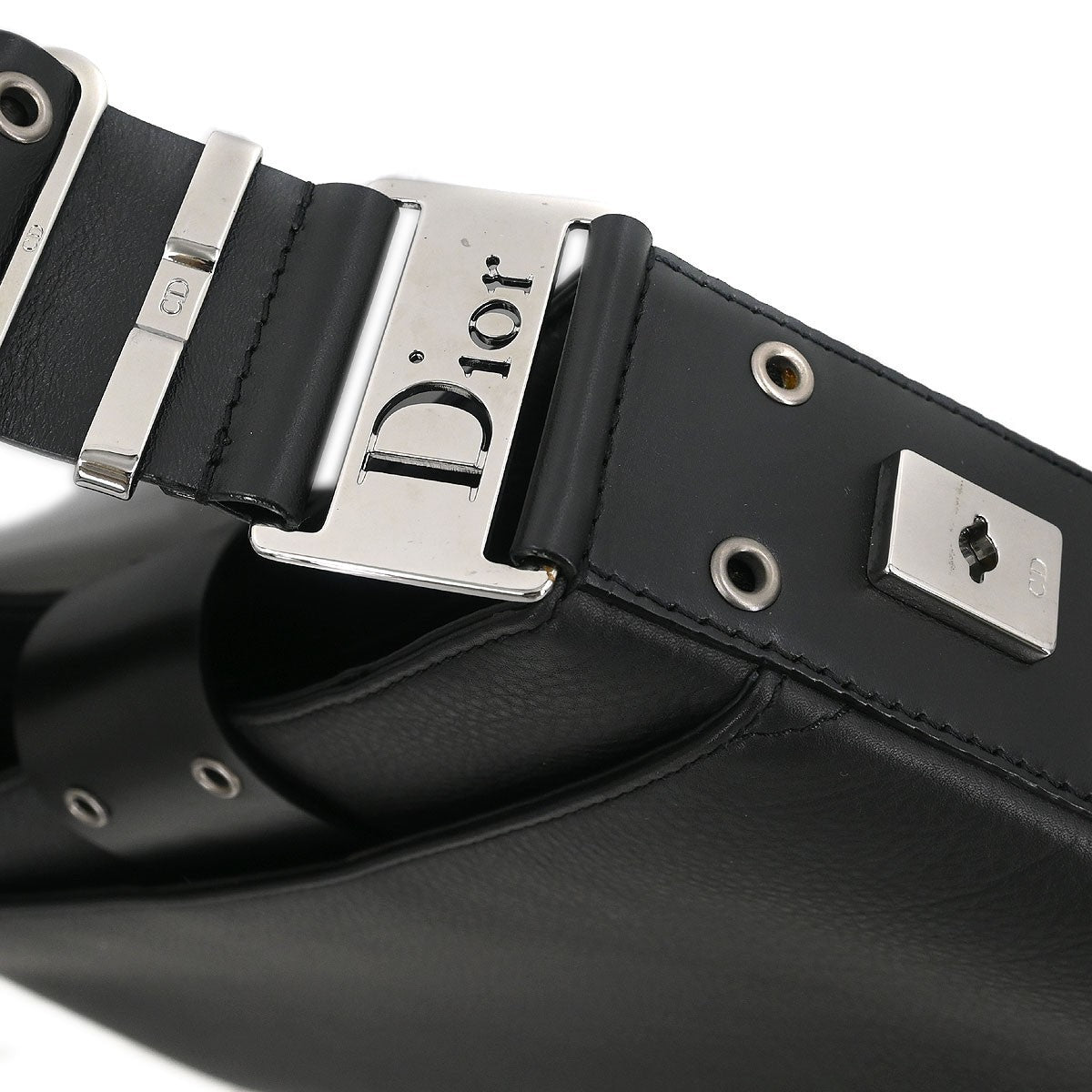 Christian Dior Black Leather Street Chic Columbus Shoulder Bag