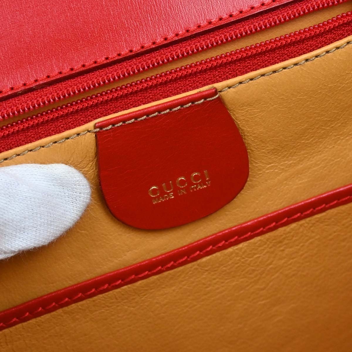 Gucci Red Bamboo 2way Handbag