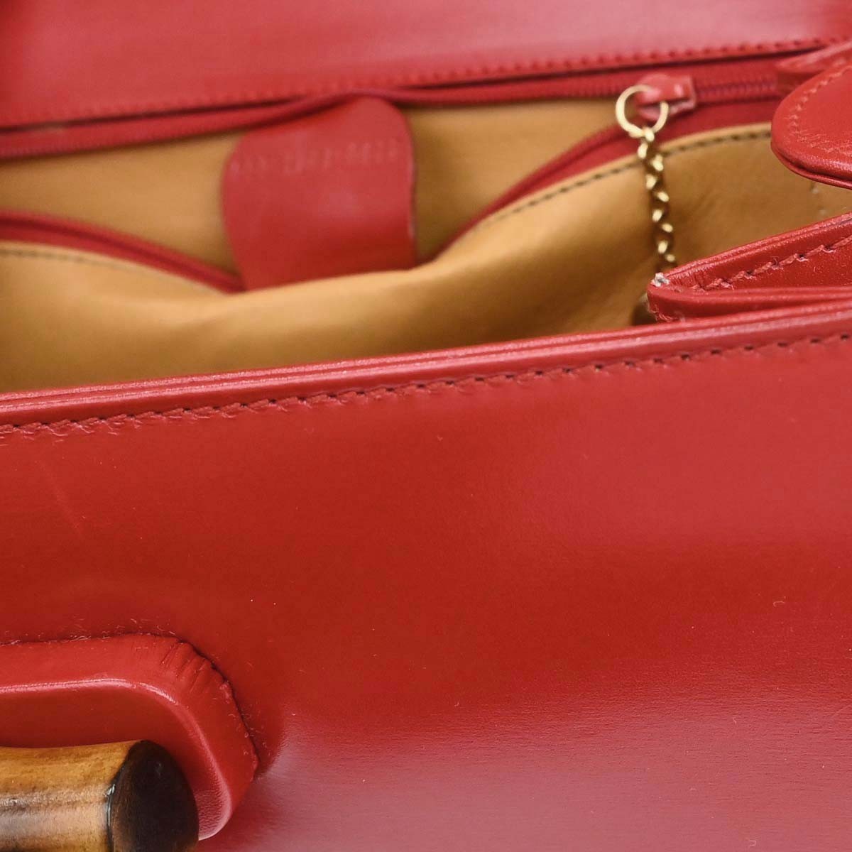 Gucci Red Bamboo 2way Handbag