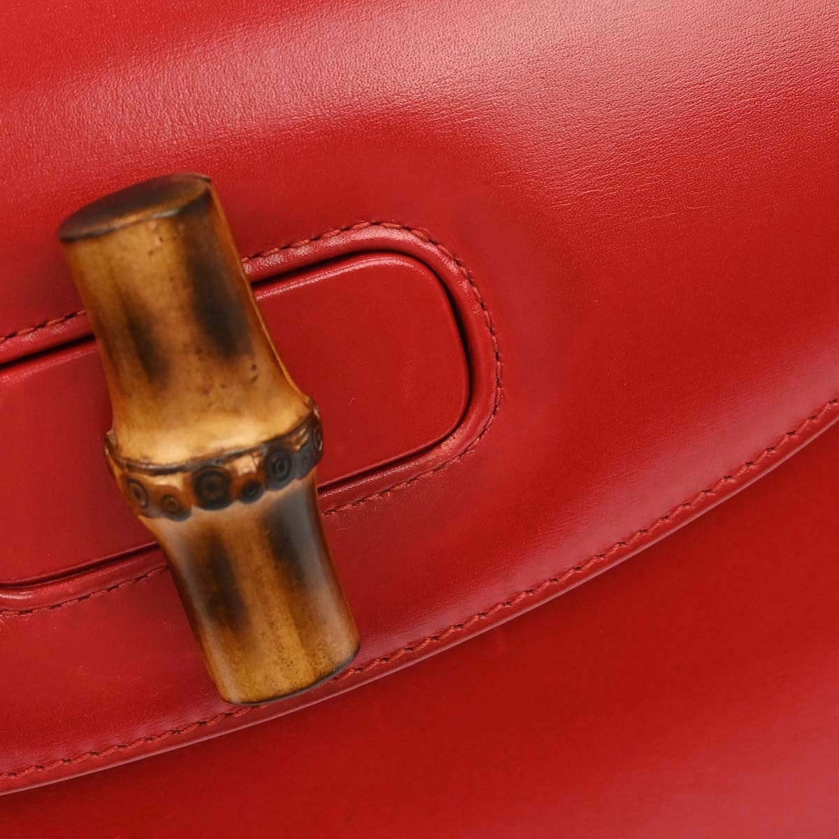 Gucci Red Bamboo 2way Handbag