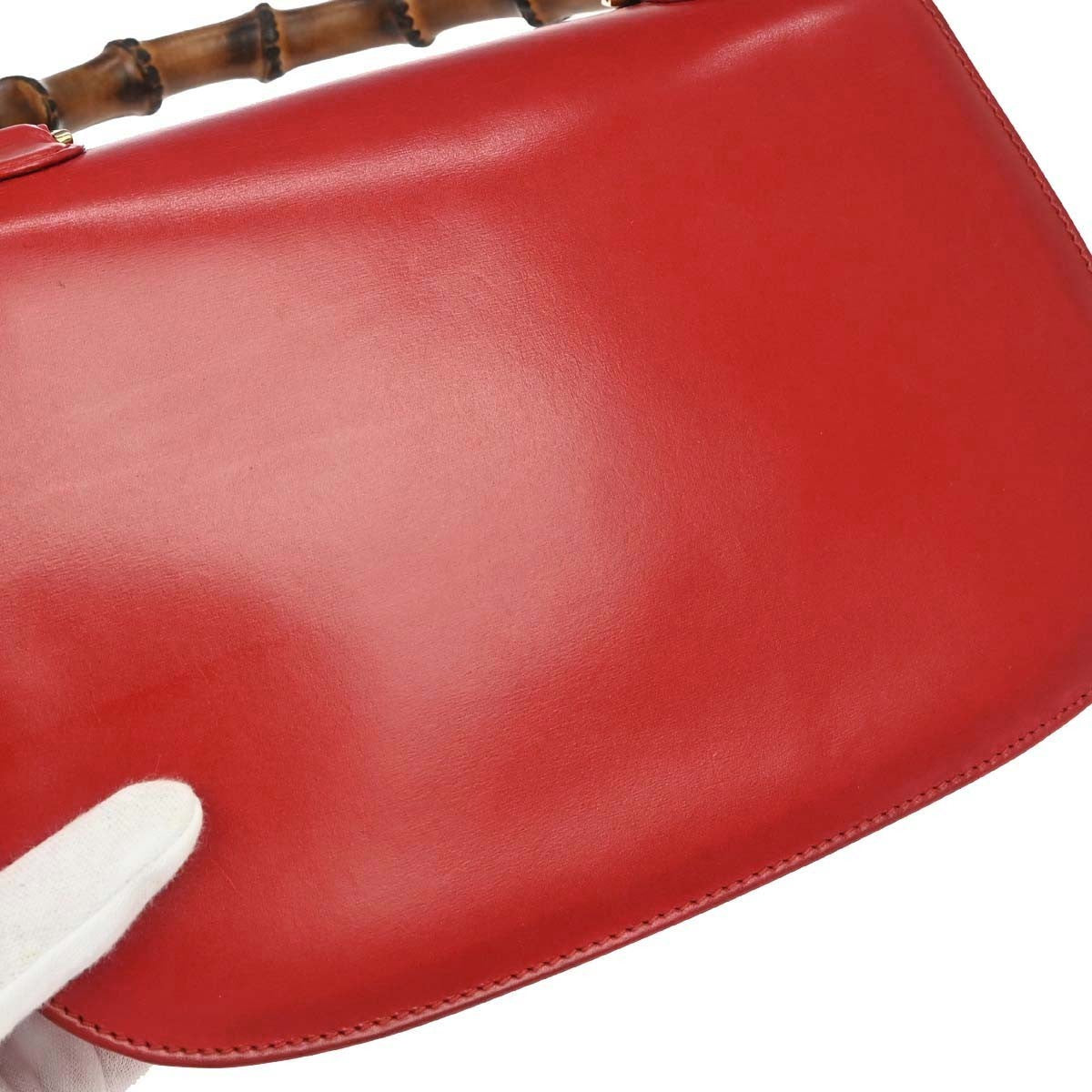 Gucci Red Bamboo 2way Handbag