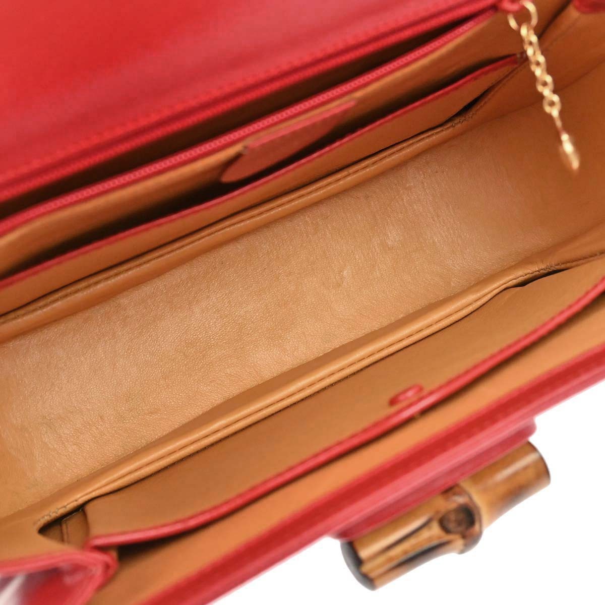 Gucci Red Bamboo 2way Handbag