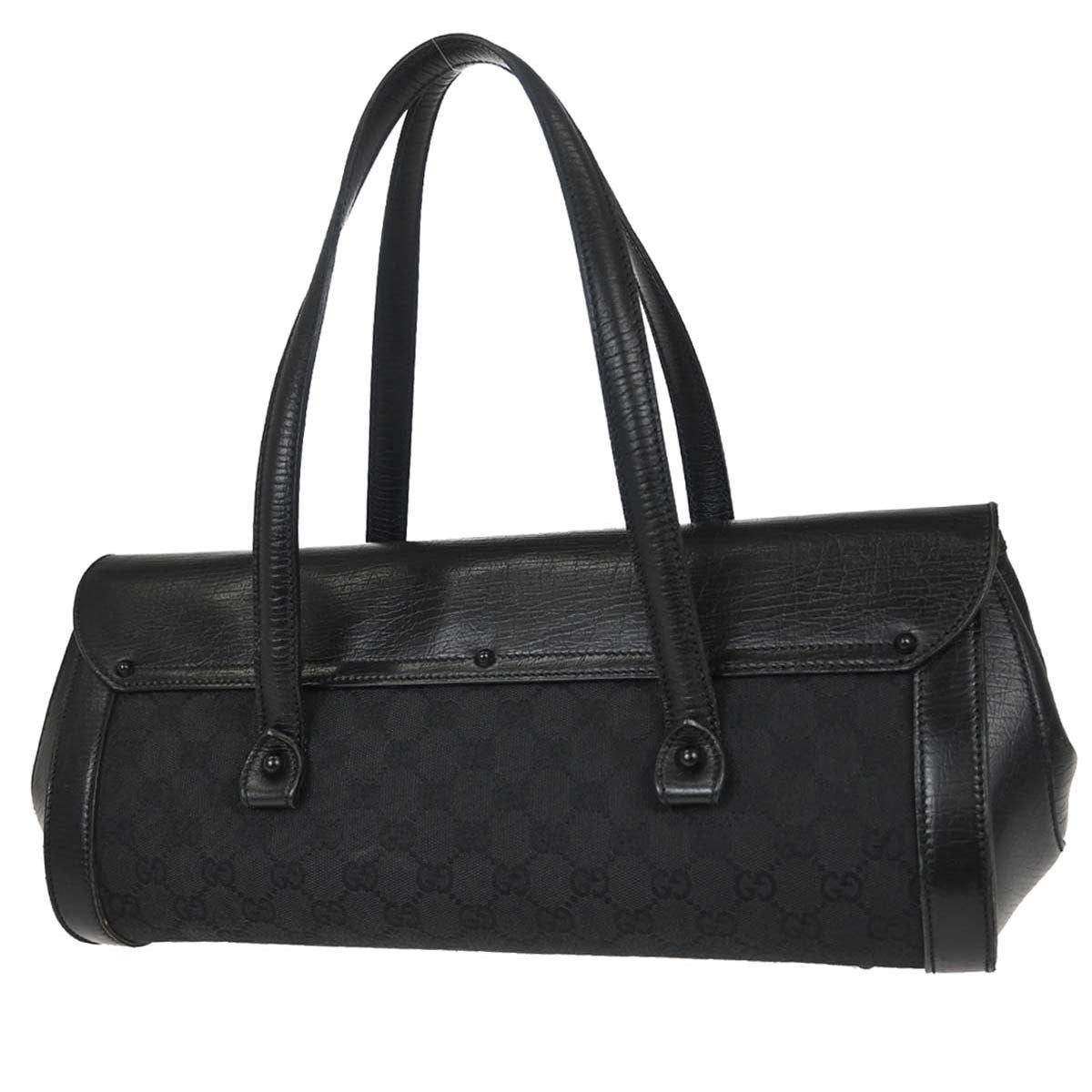 Gucci Black Bamboo GG Handbag