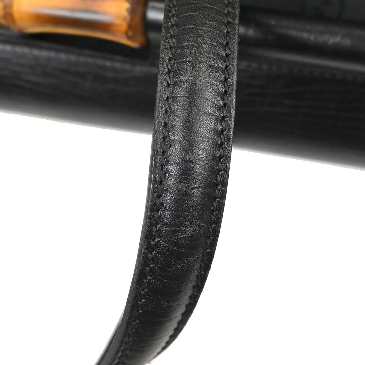 Gucci Black Bamboo GG Handbag