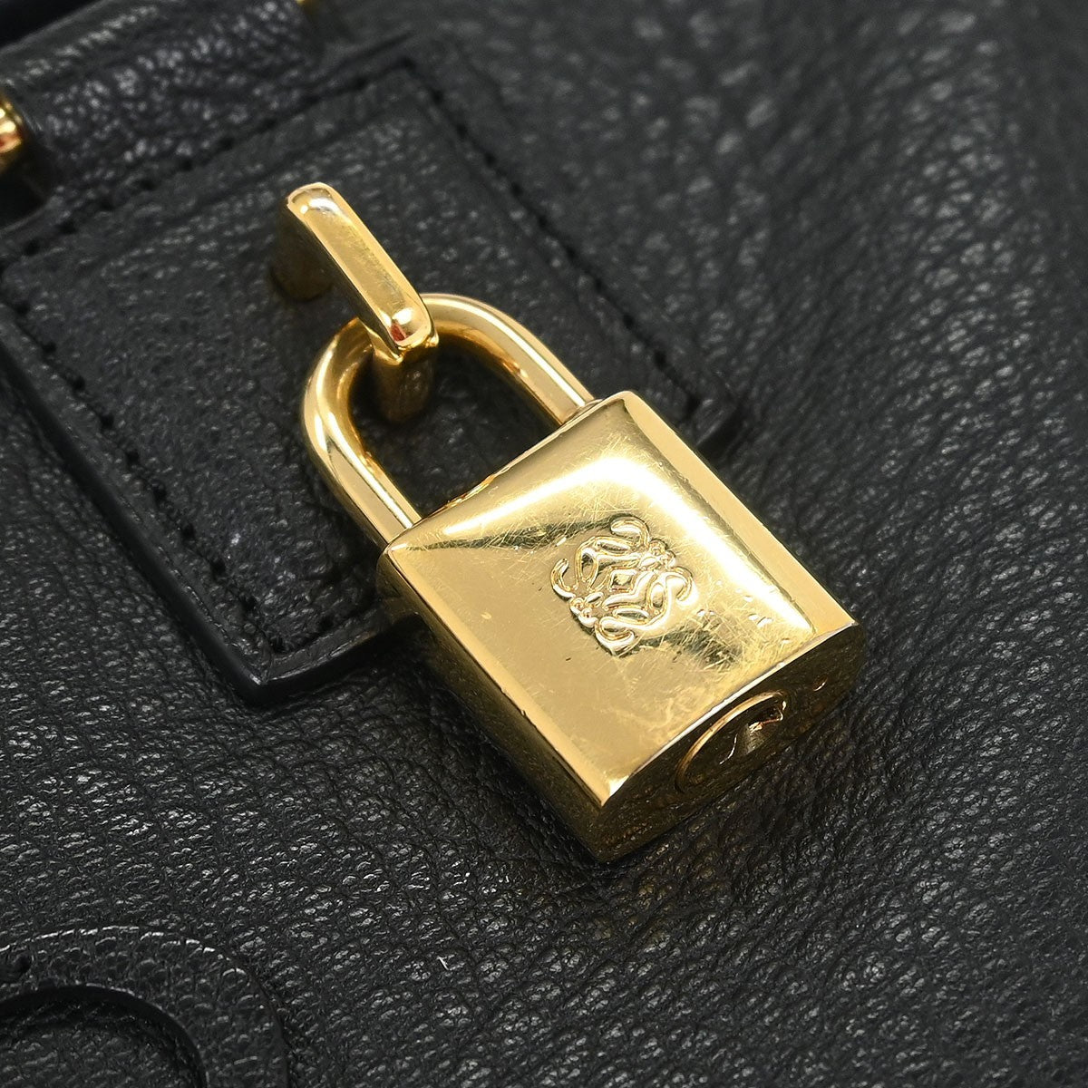 Loewe Black Leather Amazona Handbag