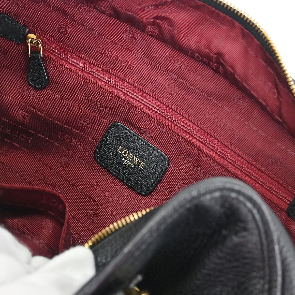 Loewe Black Leather Amazona Handbag