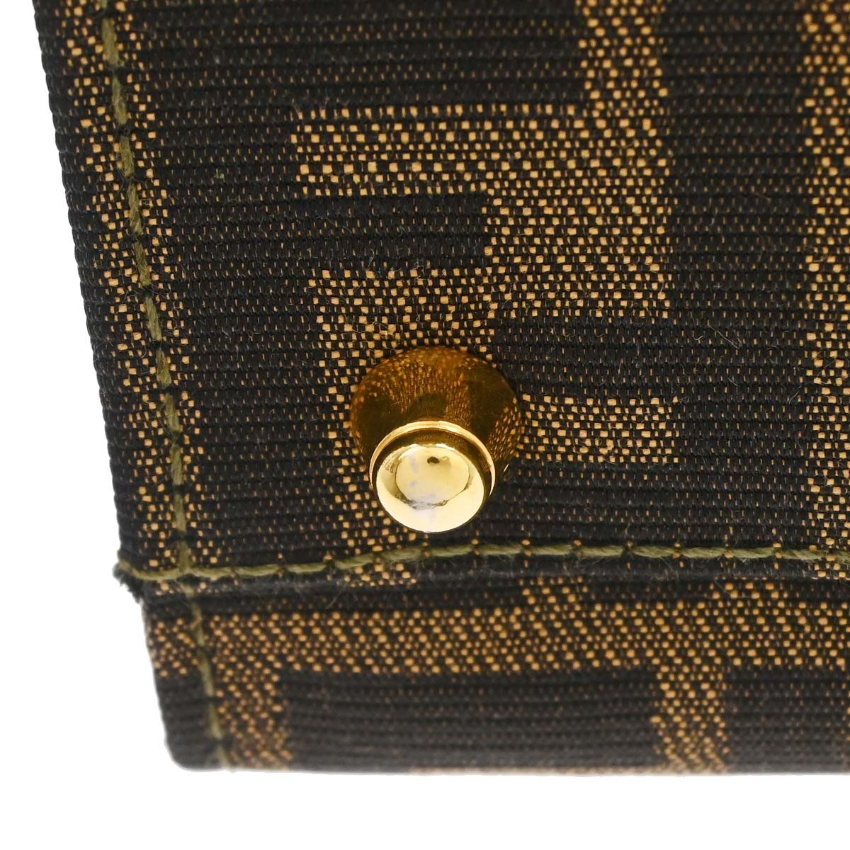 Fendi Brown Canvas Leather Zucca 2way Vanity Handbag