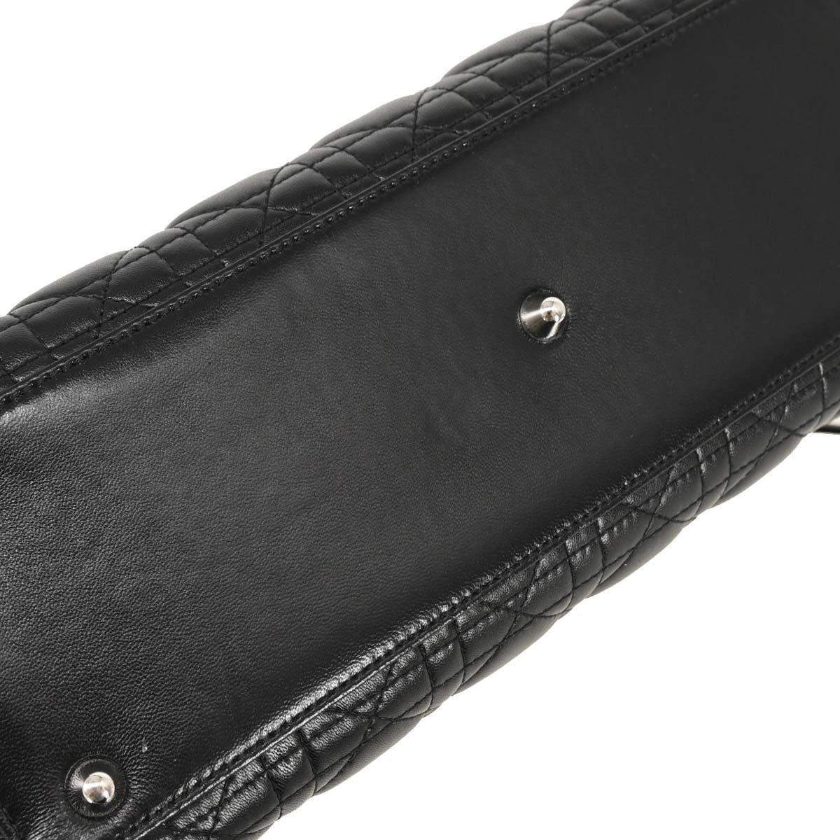 Christian Dior Black Lambskin Lady Dior Cannage 2way Handbag