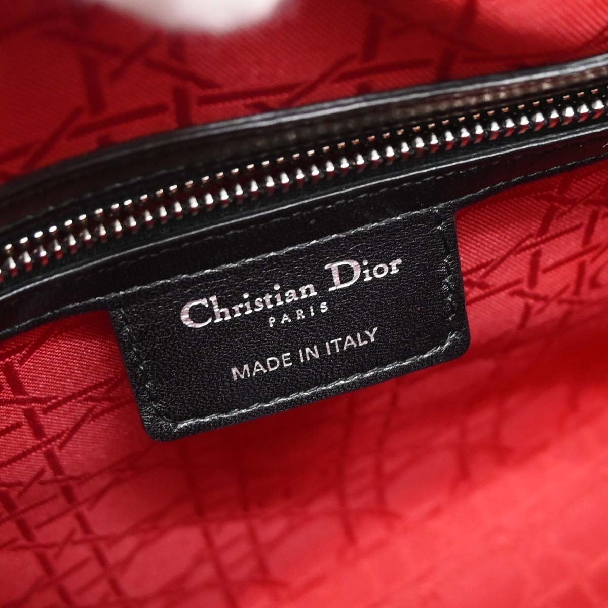 Christian Dior Black Lambskin Lady Dior Cannage 2way Handbag