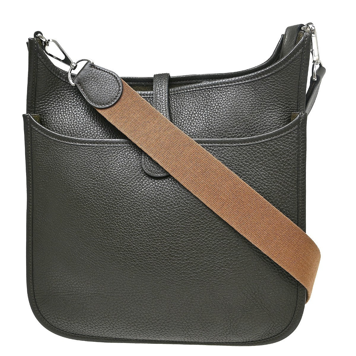 Hermès Vert Bronze Taurillon Clemence Evelyne 2 PM Shoulder Bag