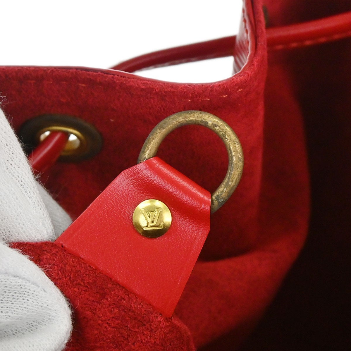 Louis Vuitton Red Epi Noe Shoulder Bag
