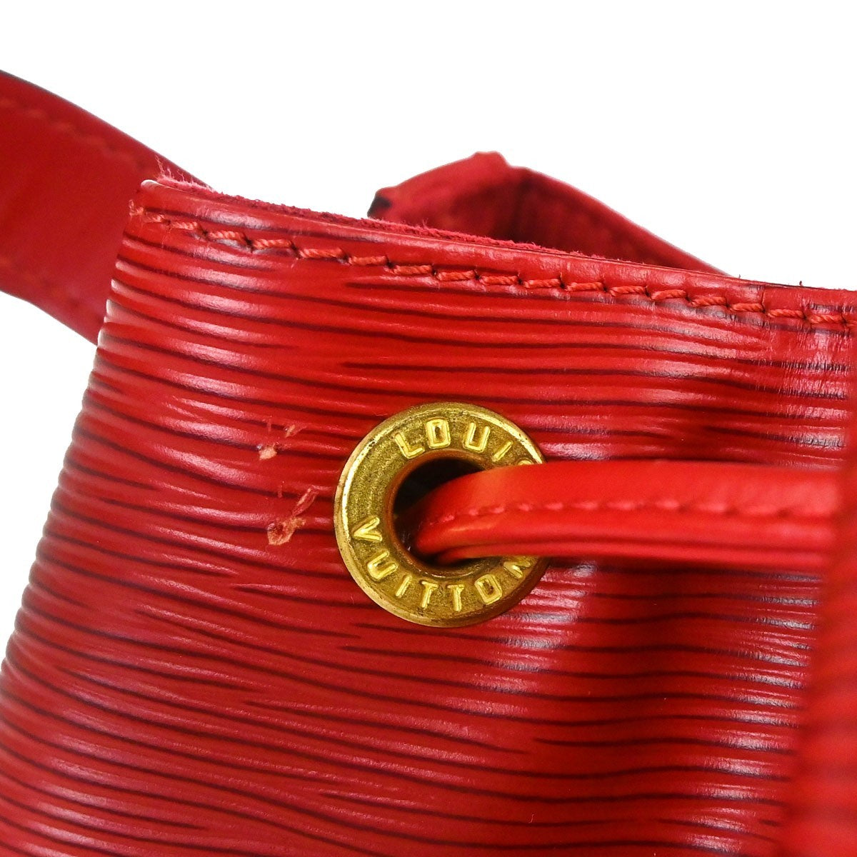 Louis Vuitton Red Epi Noe Shoulder Bag