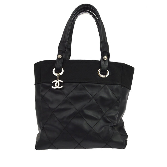Chanel Gold Canvas Paris-Biarritz Tote PM Handbag
