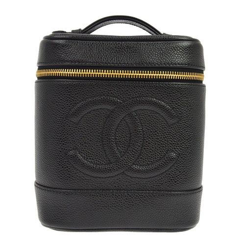 Chanel Black Calfskin Timeless Vanity Handbag