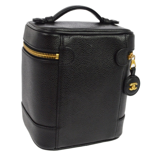 Chanel Black Calfskin Timeless Vanity Handbag