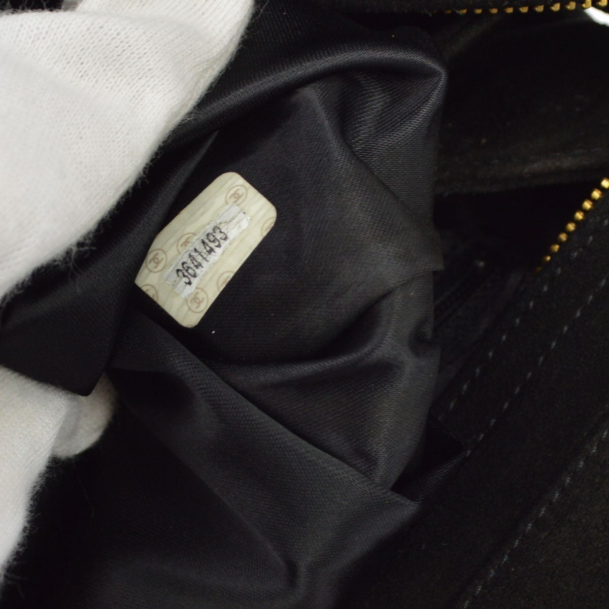 Chanel Black Suede Chain Toto Shoulder Bag