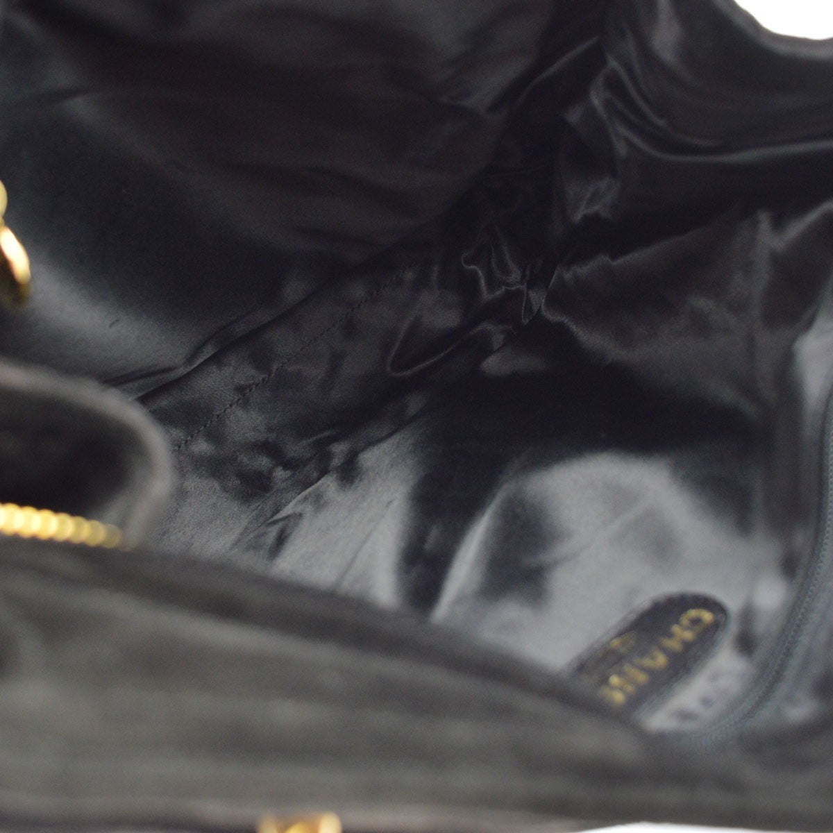 Chanel Black Suede Chain Toto Shoulder Bag