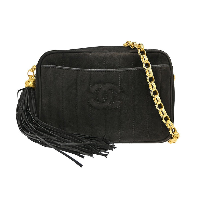 Chanel Black Suede Camera Shoulder Bag Mini