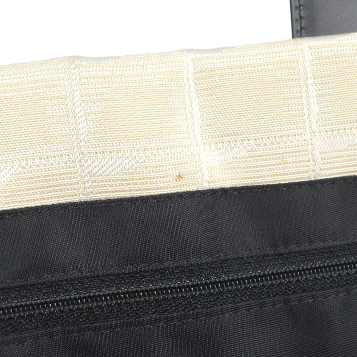 Chanel White Jacquard Nylon Travel Line Tote Handbag