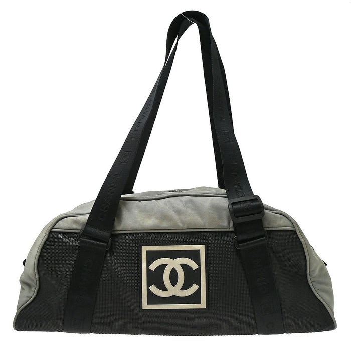 Chanel Black Jacquard Nylon Travel Line Handbag