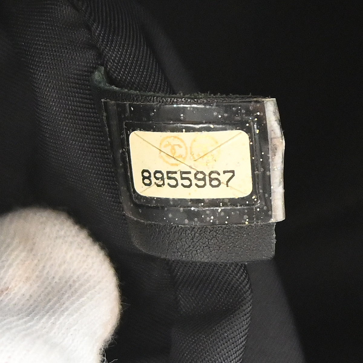 Chanel Black Jacquard Nylon Travel Line Handbag
