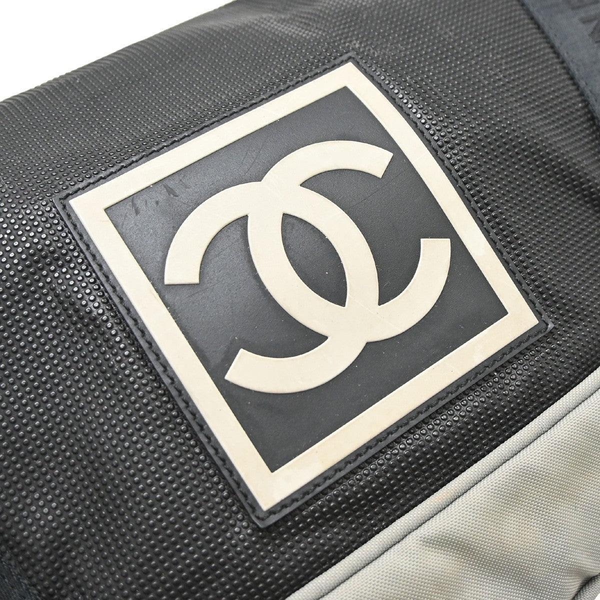 Chanel Black Jacquard Nylon Travel Line Handbag