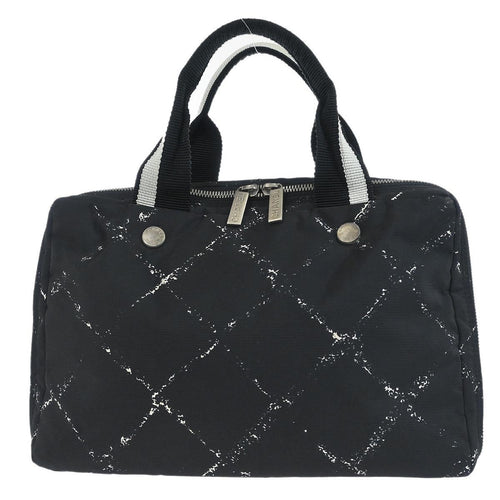 Chanel Black Jacquard Nylon Travel Line Handbag