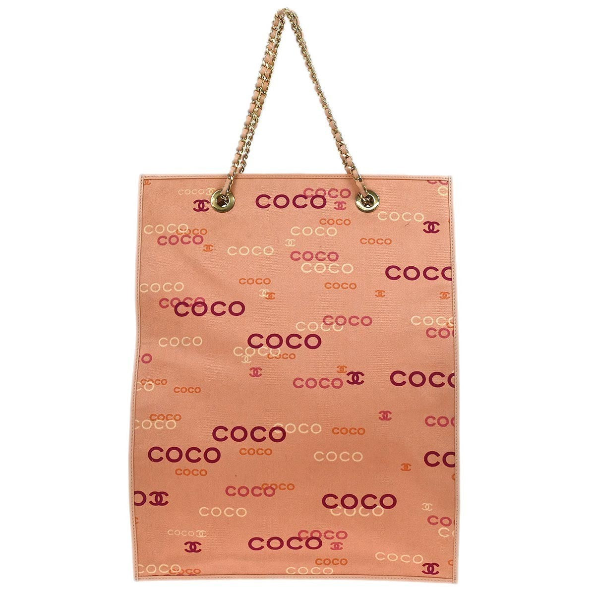 Chanel Pink Canvas Coco Tote Handbag
