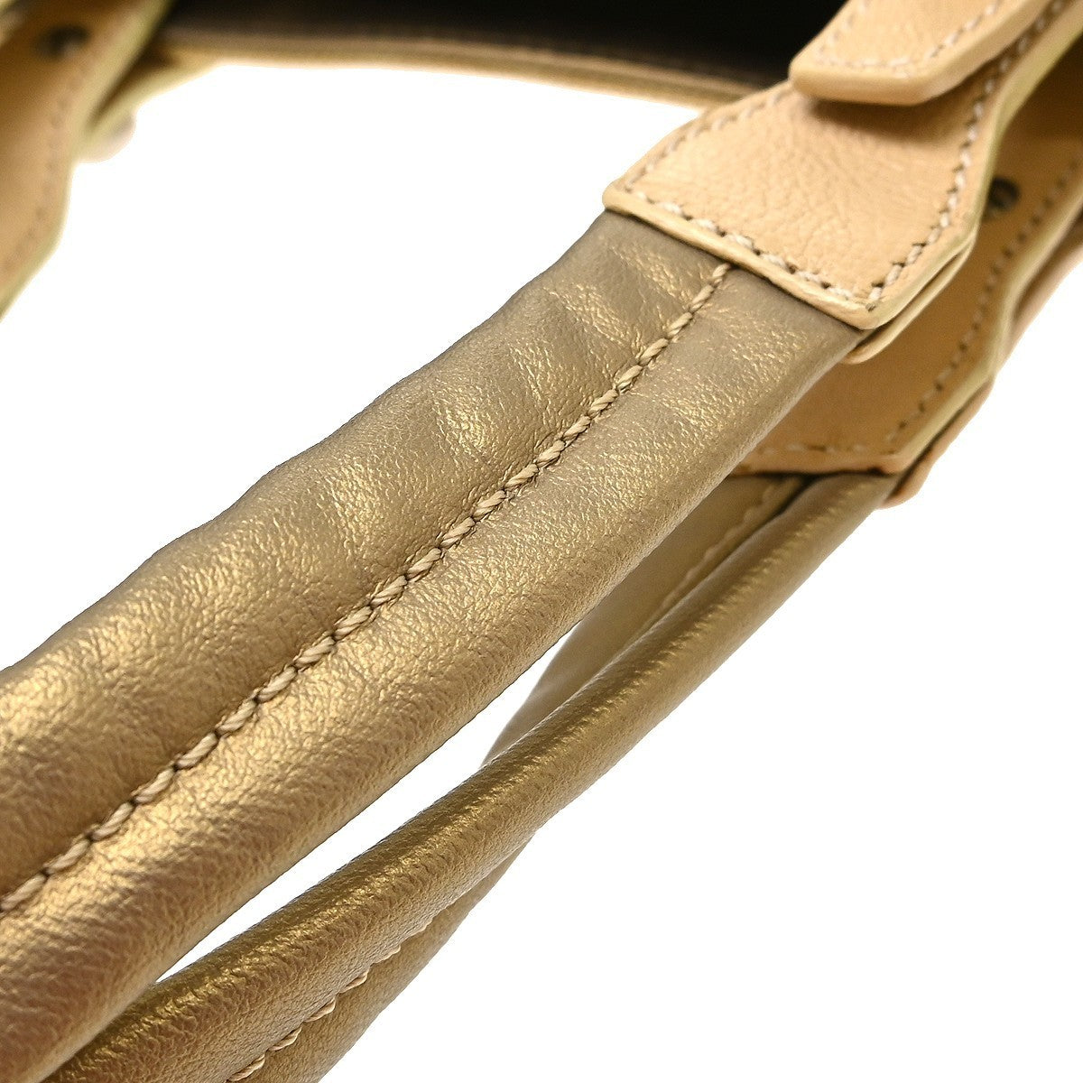 Chanel Gold Canvas Paris-Biarritz Tote PM Handbag
